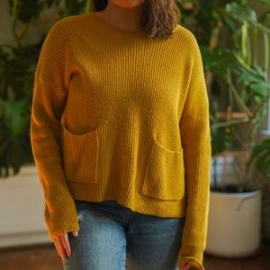 Madewell mustard yellow pullover sweater